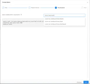 Add a log2metrics metric to a custom dashboard