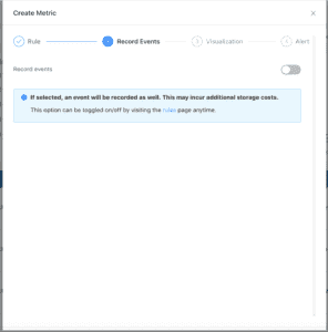Record an event for log2metrics