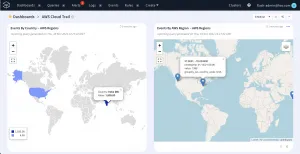 Logic Dashboard Showing Logs Based on Maps