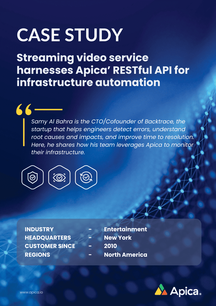 Streaming video service harnesses Apica’ RESTful API for infrastructure automation