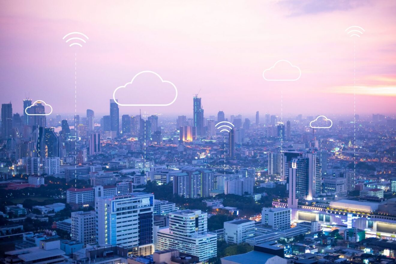 IoT banner background for smart city